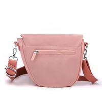 Black Compact Nylon Crossbody Shoulder Bag - Stylish and Lightweight Sling Purse thumbnail