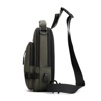 Black Compact Multi-Function Nylon Chest Bag - Stylish and Practical thumbnail