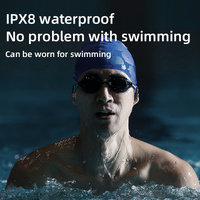White Waterproof Bone Conduction Bluetooth Headset - 32GB Memory, Lightweight & Durable for Sports thumbnail