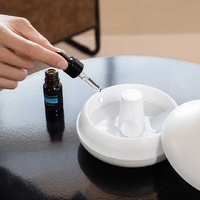 Flame Mountain Aroma Diffuser - 7-Color LED Light, 130ml Capacity, Ultrasonic Mist Maker for Home or Office, Cracked Black thumbnail