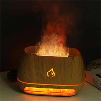 Black Himalayan Salt Flame Aroma Diffuser - 250ml Ultrasonic Humidifier with 7-Color LED Light for Relaxation and Decor thumbnail