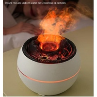 Volcanic Flame Aroma Diffuser (Black Ordinary Style)- 360ml Ultrasonic Humidifier with 7-Color LED Light and Adjustable Mist for Home and Office thumbnail