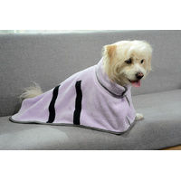 2PCS/S Size Blue Soft and Absorbent Dog Bathrobe Towel - Cozy Pet Drying Wrap for Small to Medium Dogs thumbnail