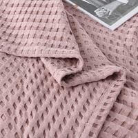 Cotton Waffle Blanket - Air Conditioning Blanket/Throw/Summer Quilt, 100*152cm,Bean Paste Color thumbnail