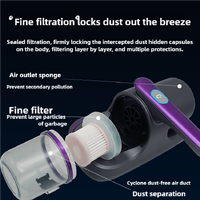 Purple Handheld Dust Mite Vacuum Cleaner - Cordless, High Suction Power, USB Rechargeable thumbnail