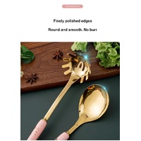 White Gold Stainless Steel Kitchen Utensil Set - 7-Piece Golden Cooking Tools with Stand thumbnail