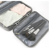 Black Multipurpose Portable Travel Toiletry Bag - Waterproof Cosmetic Organizer with Zipper thumbnail