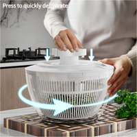 Green Manual Salad Spinner with Pressurized System - Efficient & Quick Vegetables Drying, Multiple Color Options thumbnail