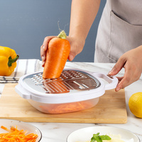 2PCS Multifunctional Kitchen Grater - Stainless Steel Cheese, Vegetable, and Fruit Shredder with Handle thumbnail