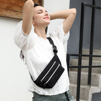 Grey Casual Chest Bag - Water-Resistant Compact Waist Pack for Women with Adjustable Strap thumbnail