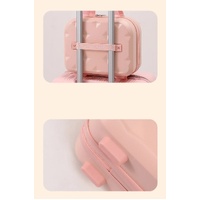 Pink 14-inch Mini Handheld Luggage Case - Stylish Makeup and Storage Box with ABS Shell thumbnail