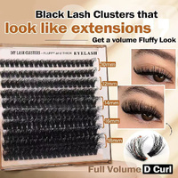 3 PCS DIY Lash Clusters Kit - 100D Fluffy & Thick False Eyelashes with Adhesive and Tools thumbnail