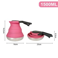 Rose Red 304 Stainless Steel Collapsible Silicone Tea Kettle - Portable and Heat-Resistant Design thumbnail