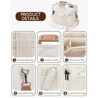 White Multi-Functional Canvas Tote Bag with Adjustable Strap - Spacious and Durable thumbnail