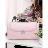 Pink Portable Hair Styling Tool Organizer - Travel Storage Bag with Compartments thumbnail
