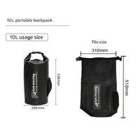 Blue 10L Multifunctional Waterproof Dry Bag Backpack - Roll-Top Outdoor Bag for Water Sports and Travel thumbnail