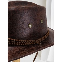 Black Classic Western Cowboy Hat with Wide Brim - Durable and Stylish Design thumbnail