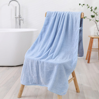 Blue Luxury White Bath Towel and Hand Towel Set - Ultra Soft and Absorbent thumbnail