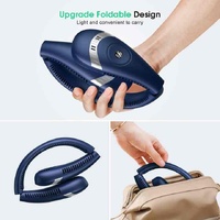 Dark Blue Rechargeable 5000mAh Portable Neck Fan with 3-Speed Settings thumbnail