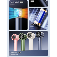 Blue High-Power Portable Handheld Fan with Digital Display thumbnail