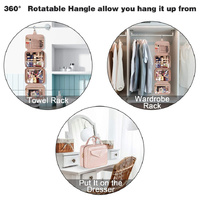 Black Multifunctional Travel Toiletry Organizer with Hanger and Large Storage Capacity thumbnail