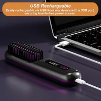 Purple Portable Electric Hair Straightening Brush thumbnail