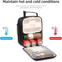 Pink Set of 2 Handheld Insulated Lunch Bags for Food Storage thumbnail