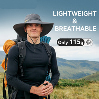 Khaki Outdoor UV Protection Wide-Brim Boonie Hat with Mesh Ventilation thumbnail