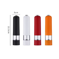 White Elegant Red Electric Salt and Pepper Grinder - Modern and Compact for Effortless Seasoning thumbnail