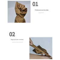 Brown Set of 3 Pairs of Durable Rubber Gloves - Waterproof, Comfortable, Ideal for Household and Cleaning Tasks thumbnail