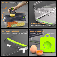 Black and white 14-Piece Multifunctional Vegetable Chopper and Slicer Set - Kitchen Cutting and Grating Tool thumbnail
