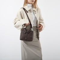 Brown Trendy Shirt-Inspired PU Shoulder Bag | Stylish Handbag with Unique Design thumbnail