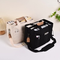 Black Large Capacity Multi-Compartment Tote Bag - Stylish and Versatile for Women, Ideal for Organizing Essentials or as a Mommy Bag(Photography props thumbnail