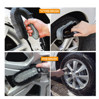 Type A 9-Piece Car Wash Tool Kit - Tire & Wheel Brushes, Wash Mitt, Microfiber Towels, and Wax Sponge Set thumbnail