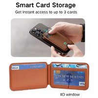 Black MagSafe Magnetic Wallet with Stand - PU Leather Card Holder for iPhone thumbnail