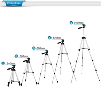 Black Aluminum Alloy Camera and Phone Tripod - Adjustable Lightweight Stand(Tripod + Small Live Broadcast Clip) thumbnail