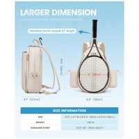 Off White Lightweight Waterproof Tennis Racket Backpack - Multifunction Sling and Backpack for Men and Women(The water cup racket is a shooting prop a thumbnail