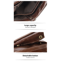 Black Genuine Leather Tri-Fold Wallet - Fashionable Multi-Card Men's and Women's Wallet thumbnail