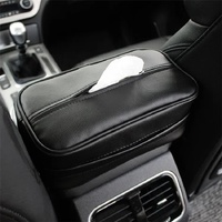Black Multifunctional PU Leather Car Tissue Box Holder – Compact, Stylish, and Easy to Install with Headrest and Sun Visor Mounting Options thumbnail