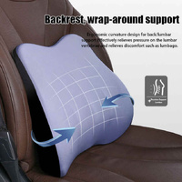 Pink Memory Foam Car Seat Neck and Lumbar Support Set - Ergonomic Cushion for Office, Home, and Driving thumbnail