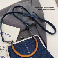 Dark Blue Handmade Denim Patchwork Small Crossbody Bag - Women's Shoulder & Handbag with Vintage Style thumbnail