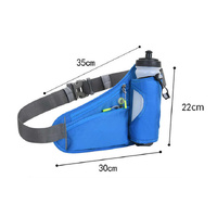 Blue Hydration Running Waist Pack - Waterproof Lightweight Sports Belt with Bottle Holder(Water bottles are filming props, not included) thumbnail