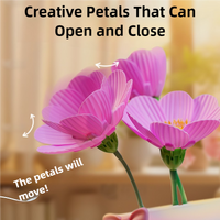 Purple Flowers Silicone Touch Flower Aromatherapy Night Light Pot - Romantic Home Decor for Kids and Adults thumbnail
