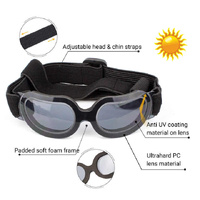 Silver Lenses Pet Sunglasses for Dogs and Cats - UV Protection, Adjustable Strap, Anti-Wind and Anti-Fog Pet Goggles thumbnail