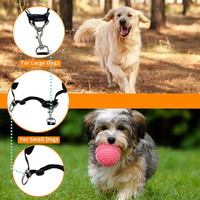 Black Reflective Pet Waist Bag with Hands-Free Leash for Night Safety - Adjustable Waist Pack with Detachable Pouches thumbnail