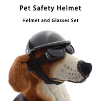 Size M Black Pet Helmet & Goggles Set - Adjustable Safety Gear for Dogs, UV Protection, Durable ABS Material, Stylish Outdoor Accessory thumbnail