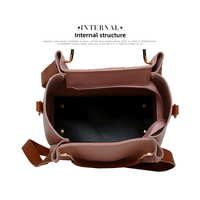 Brown Elegant 4-Piece Women's Handbag Set - Stylish PU Leather Tote, Shoulder Bag, Clutch, and Wallet for Every Occasion thumbnail