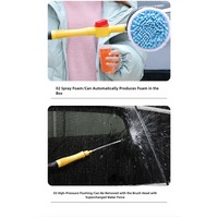 Yellow and Black Rotating Car Washing Brush with Foam Sprayer, High-Pressure Cleaning Tool, 5m Hose Kit for Convenient Vehicle Cleaning thumbnail