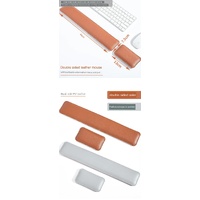 Brown And Grey (Keyboard Wrist Guard + Mouse Wrist Guard) Premium Dual-Sided PU Leather Keyboard Wrist Rest and Mouse Pad Set - Ergonomic Support for  thumbnail