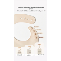 Rainbow Pattern Beige Soft and Safe Silicone Baby Feeding Set - Bib, Bowl, and Spoon Combo for Mess-Free Meals thumbnail